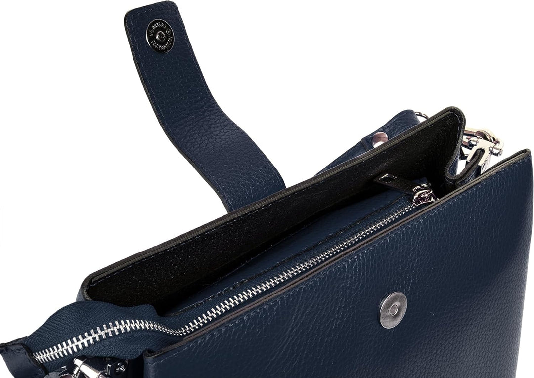 Handtasche Echt Leder Damen Made in Italy, Tragetasche, Umhängetasche, Abendtasche aus Leder 021791