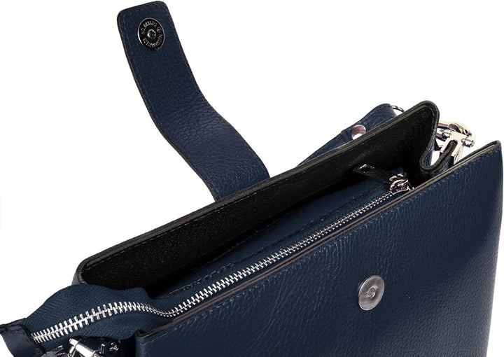 Handtasche Echt Leder Damen Made in Italy, Tragetasche, Umhängetasche, Abendtasche aus Leder 021791