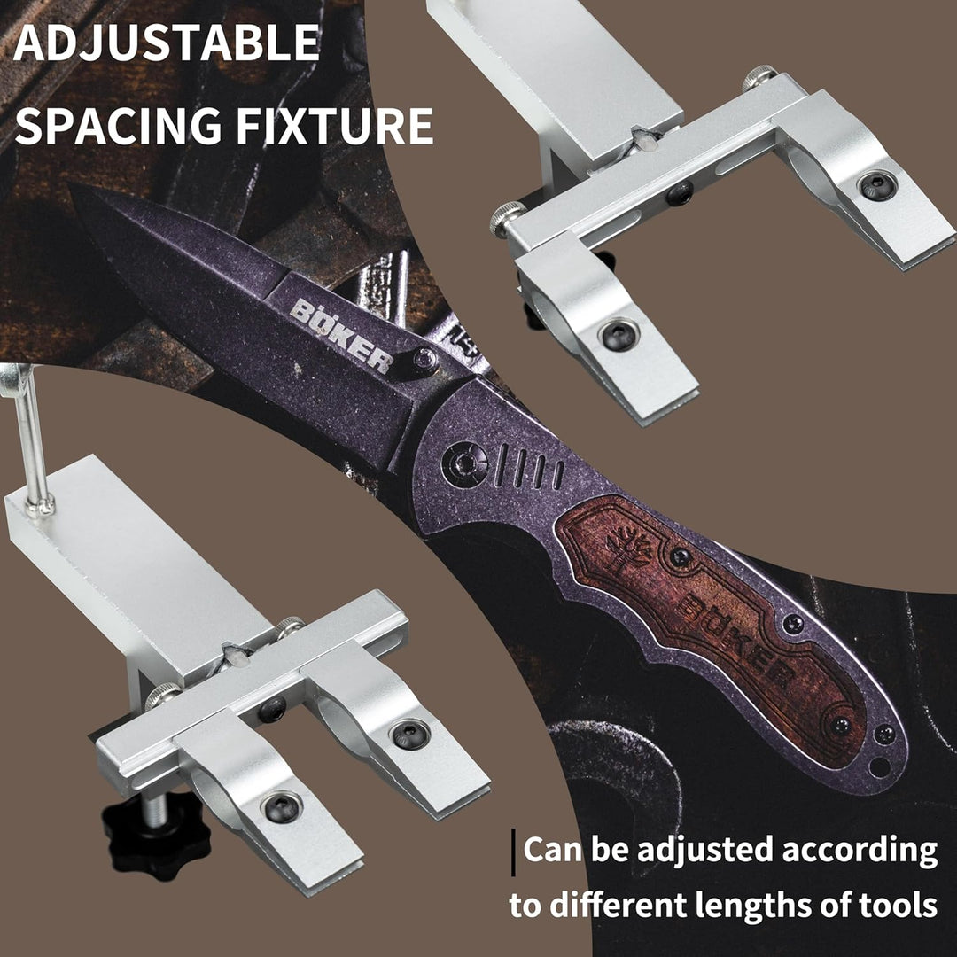 CWOVRS Messerschärfsystem, 360° Dual Klemmensystem Schnellspann-C-Klemme Messerschleifer, 2-fach Win