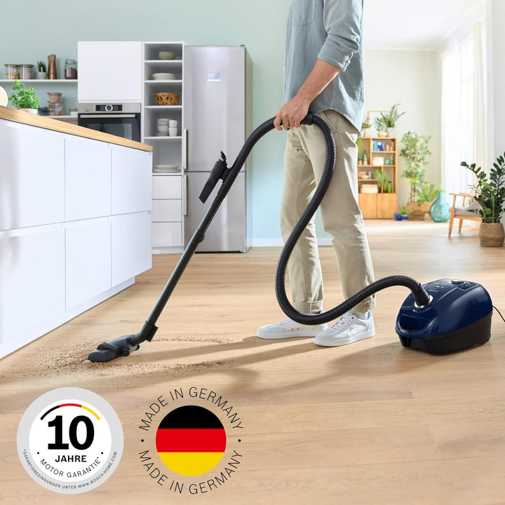 Bosch Staubsauger mit Beutel Serie 4 BGD38BU2, nachhaltig, Hygiene-Filter, 10 Jahre Motorgarantie, Z