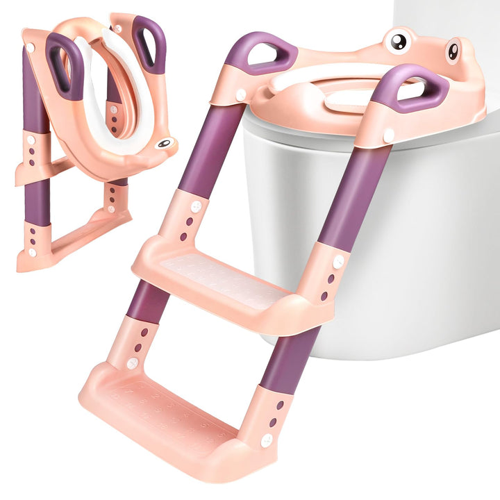 Toilettensitz Kinder mit Treppe, Toilettentrainer für Kinder, 2 IN 1 Toilettentrainer mit Treppe für