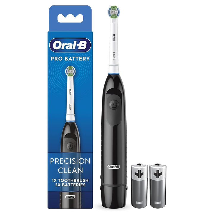 Oral-B Pro Battery Toothbrush, Precision Clean Toothbrush Head, Plaque Remover For Teeth, 2 Batterie