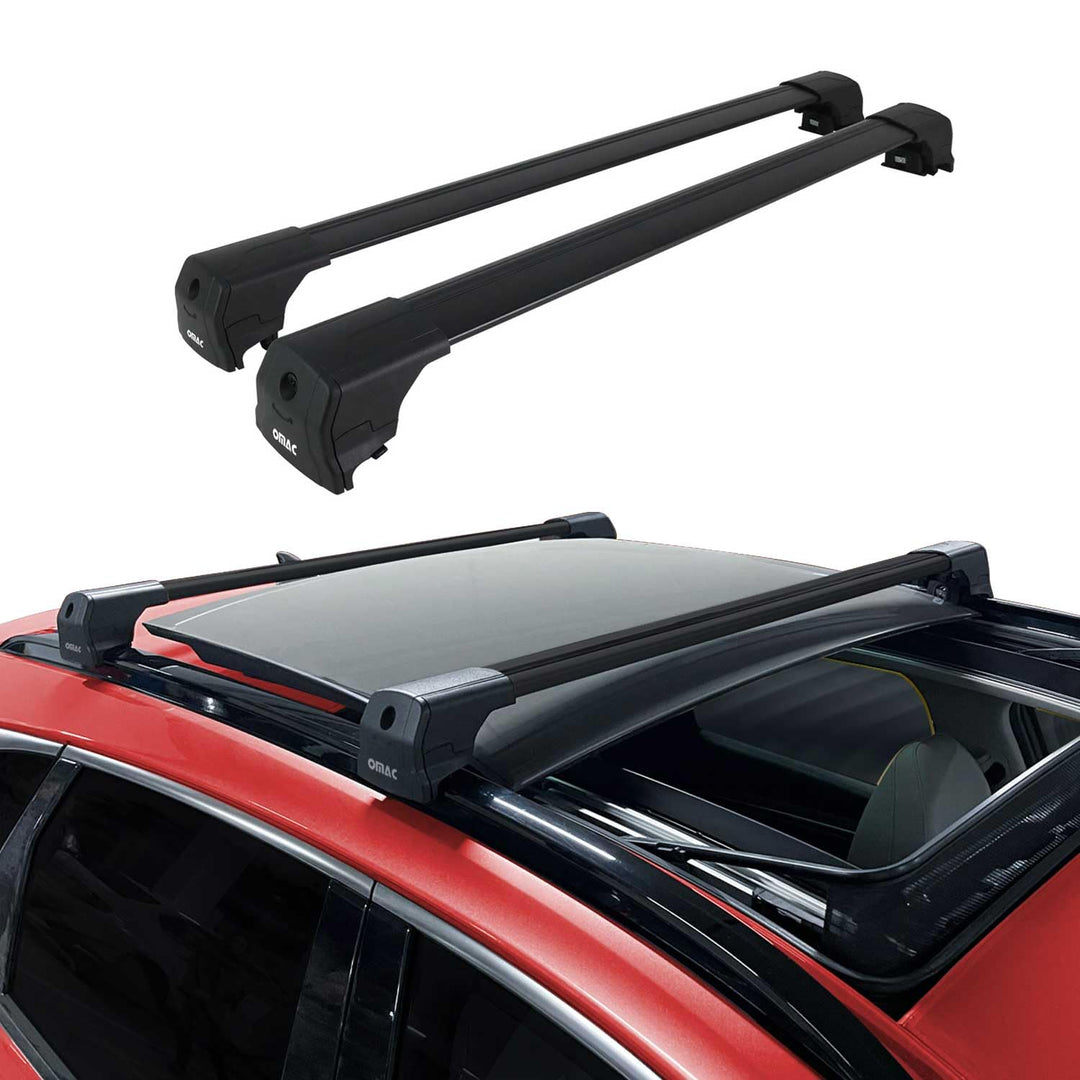 OMAC Dachträger Gepäckträger kompatibel mit Mercedes C Klasse W205 2014-2021 TÜV ABE Alu Schwarz, Sc
