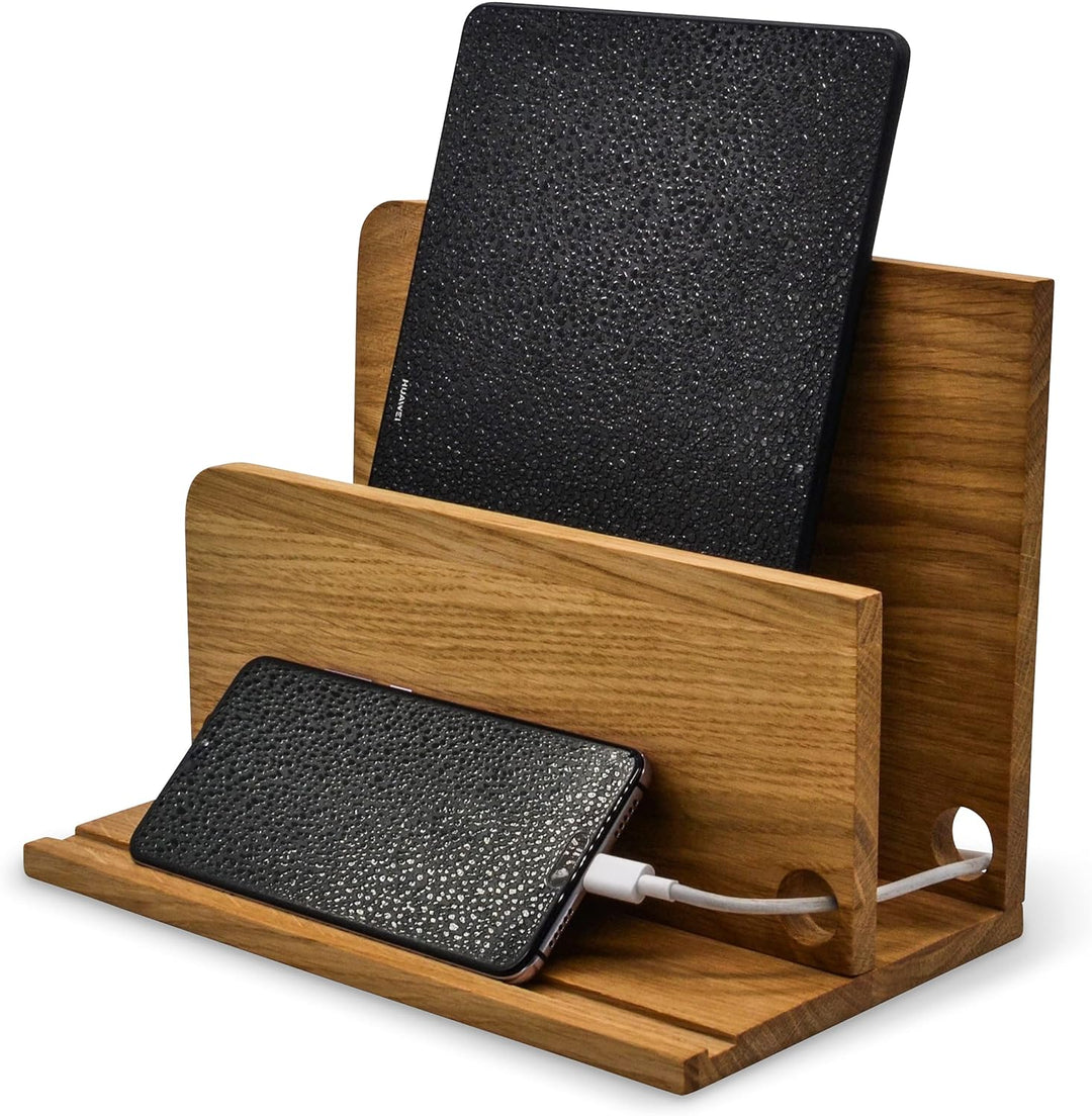 Natuhr Briefablage Schreibtisch Organizer - Maestro - Tablet & Smartphone Ladestation Handy Briefhal