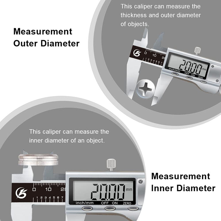 KETOTEK Messschieber Digital Schieblehre Edelstahl, 150mm / 6-Zoll Schublehre mit Ersatzbatterie, Ca