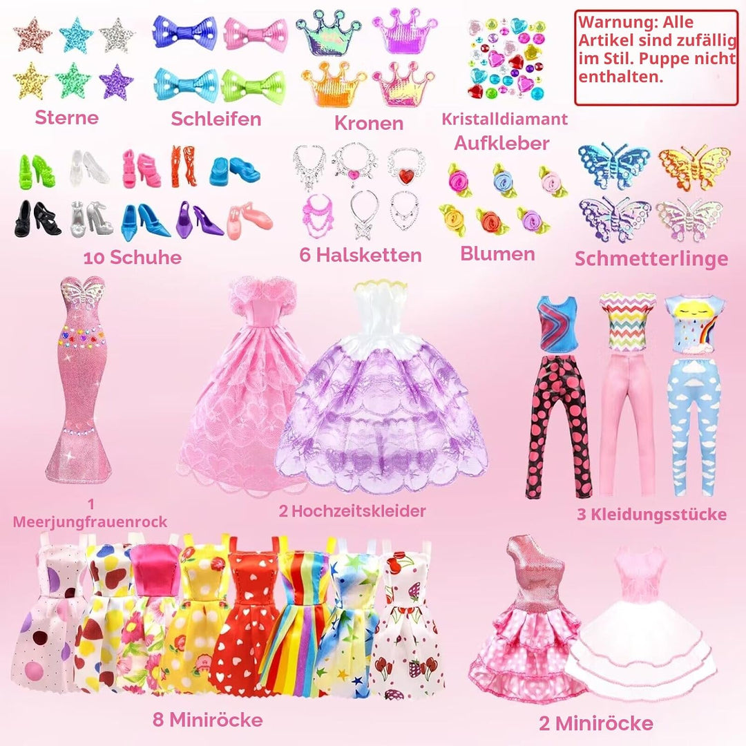 75 Kleidung für Puppen Kleidung Schmuck Zubehör Hochzeit Party Abendkleider für Puppen mit 1 Kleider