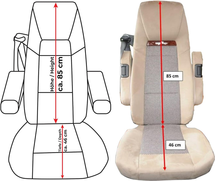 BREMER SITZBEZÜGE Mass Schonbezüge Sitzbezüge für Wohnmobil Carthago Chic/C-Line/E-Line/S-Plus/Aguti