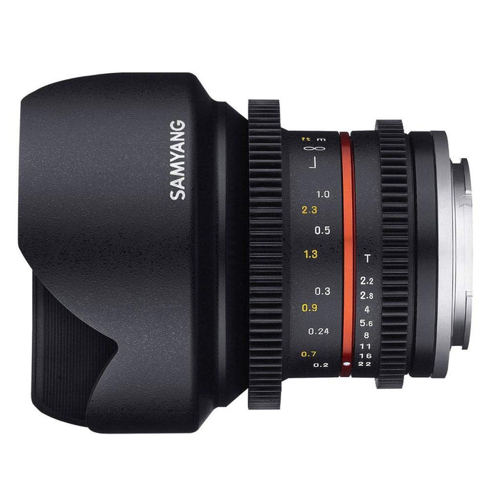 Samyang 12/2,2 Objektiv Video APS-C Sony E manueller Fokus Videoobjektiv 0,8 Zahnkranz Gear, Weitwin