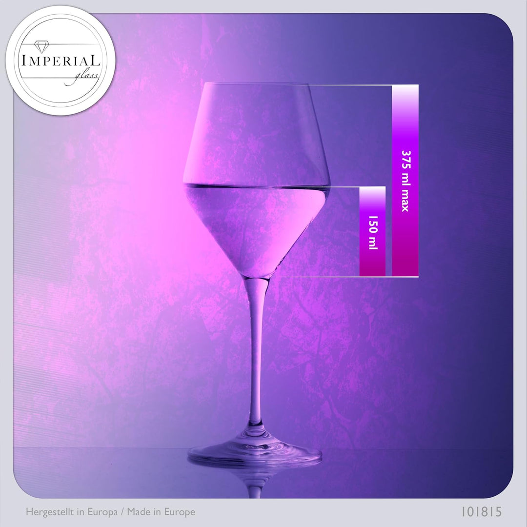 Weindekanter Set mit 4 Rotweingläsern aus Crystalline Glas Serie Rom – handgefertigte Weinkaraffe mi