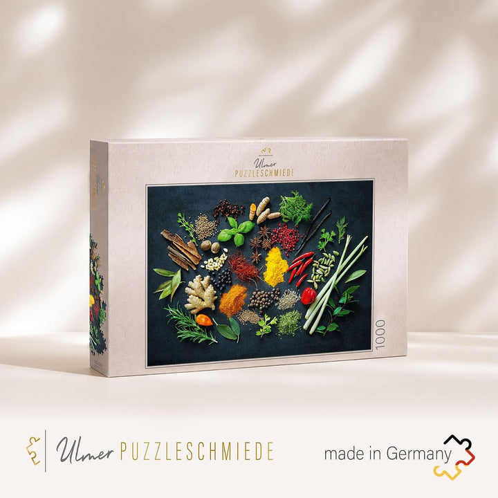 Ulmer Puzzleschmiede - Puzzle Spicy - Puzzeln mit Geschmack - modernes Puzzle mit 1000 Teilen zu Küc