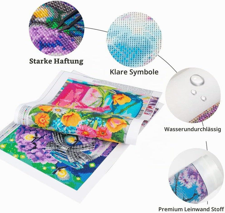 5D DIY Square Drill Diamond Painting Drachen 40x50 cm 3D Ai Diamond Painting Eckige Steine Diamant P