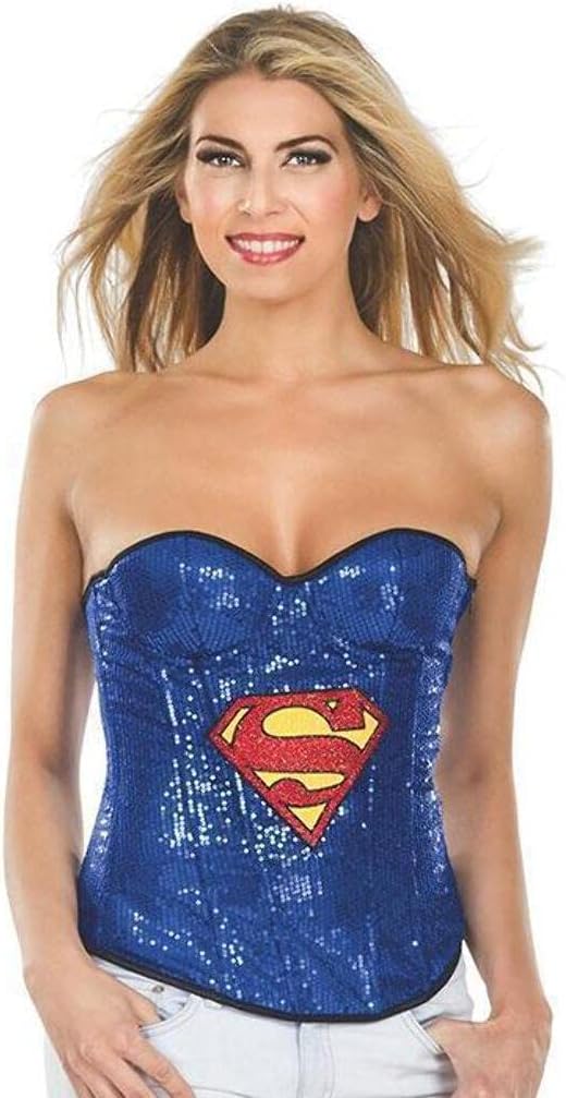 4U-Onlinehandel Supergirl Sequin Corset Corsage Kostüm Gr. M (40/42) Karneval Fasching verkleiden Ve