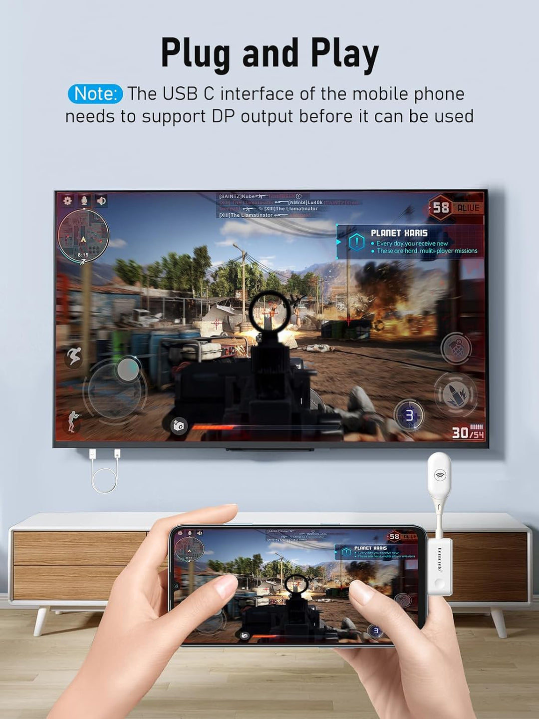 HDMI Wireless Transmitter and Receiver, Lemorele USB C HDMI Drahtlos übertragen 50M HDMI Kabellos Ex