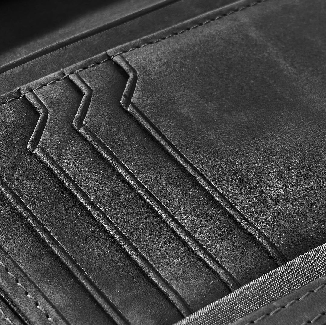 SERASAR | Leder Geldbörse Herren [Vintage] mit RFID Schutz | Schwarz | Echtleder | 12 Kartenfächer |