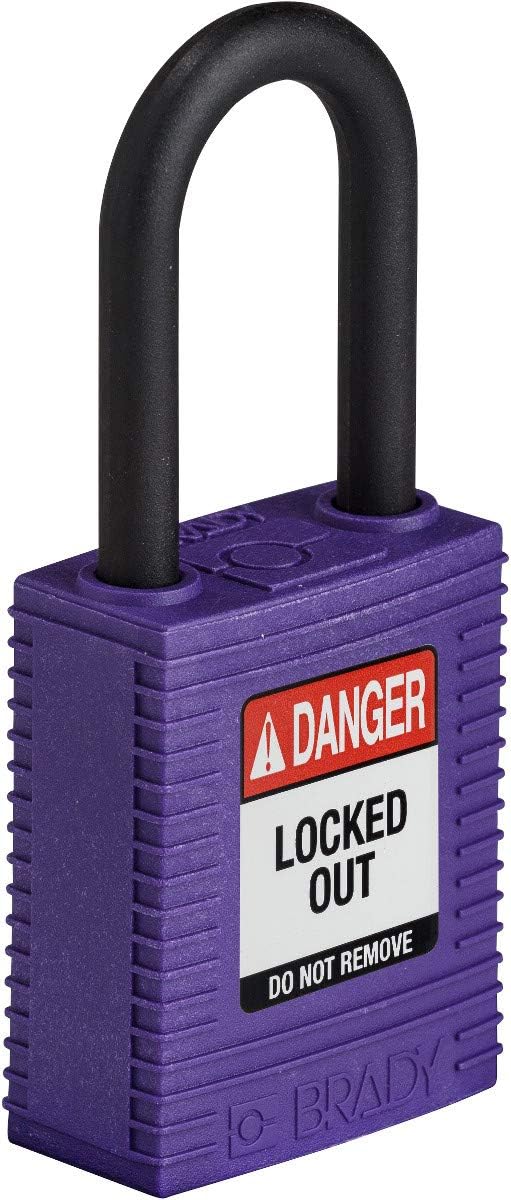 Brady (NYL-PRP-38PL-KD) SafeKey Nylon Lockout-Vorhängeschloss Mit Nylon Bügel 38.00 mm Lila KD - Ver