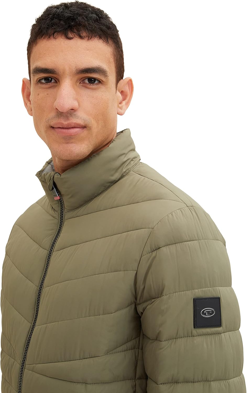 TOM TAILOR Herren Lightweight Steppjacke mit Stehkragen, 10415 - Dusty Olive Green