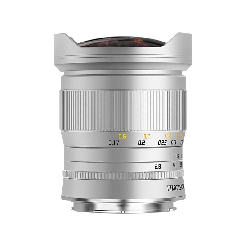 TTARTISAN 11mm F2.8 RF Silbrig Fisheye Full Frame Ultra-Wide Manual Lens for Canon RF Mount EOS R RP