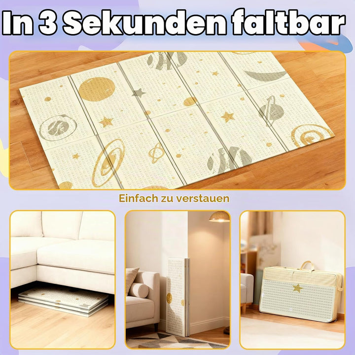 Huracan Krabbelmatte Baby Spielmatte, Doppelseitige Kinderzimmer Faltbar, Spielteppich Kinder Teppic