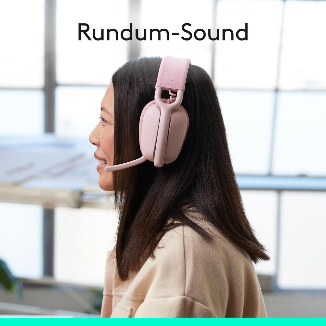 Logitech Zone Vibe 100 Leichte, kabellose Over-Ear-Kopfhörer mit geräuschunterdrückendem Mikrofon, M