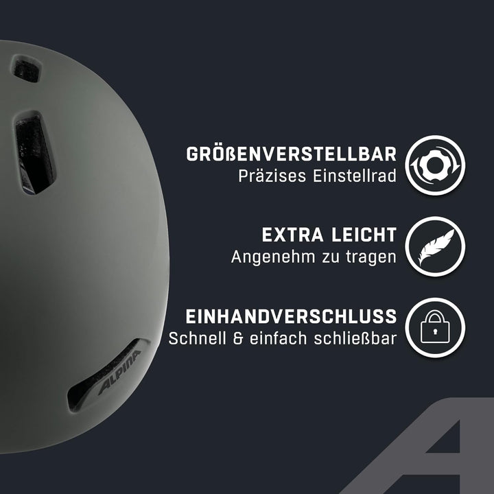 ALPINA HAARLEM - Robuster, Individuell Anpassbarer & Leichter Urban Fahrradhelm Für Erwachsene coffe