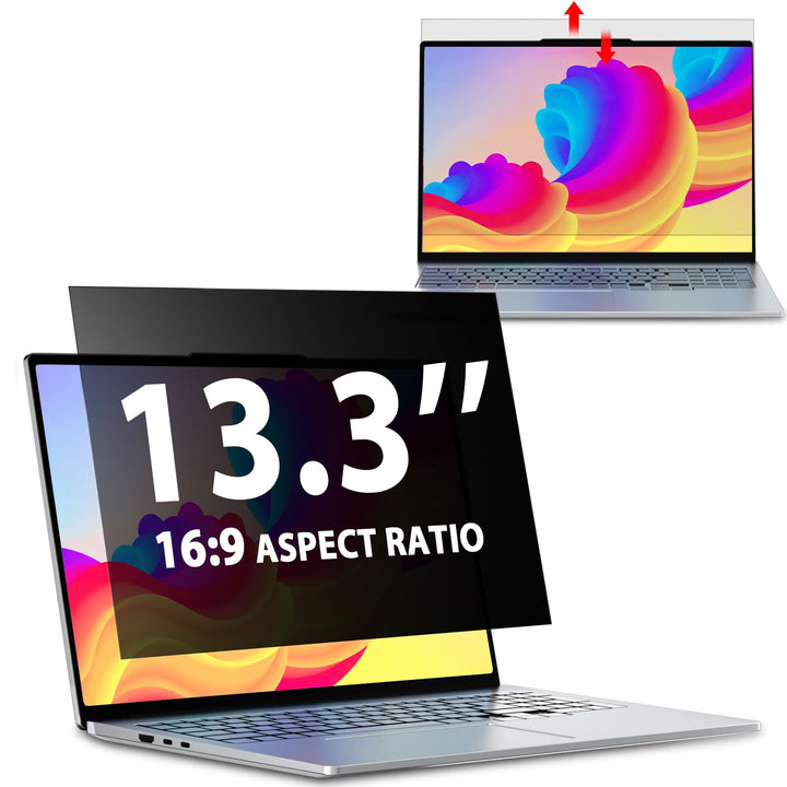 Sichtschutzfolie Laptop 13,3 Zoll 16:9, Anti Spy Blaulicht Blendfrei Blickschutzfolie, Abnehmbarer 1