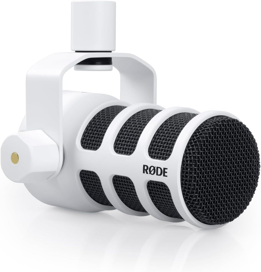 Rode Podmic professionelles Podcast-Mikrofon Weiss + keepdrum XLR-Kabel