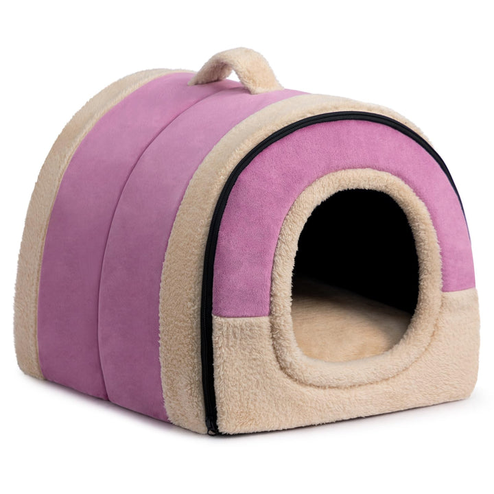 Hollypet Katzenbett Kleines Hundebett, 2-in-1 Faltbare Haustierbett für Katzen &amp; Kleine Hunde, Warme