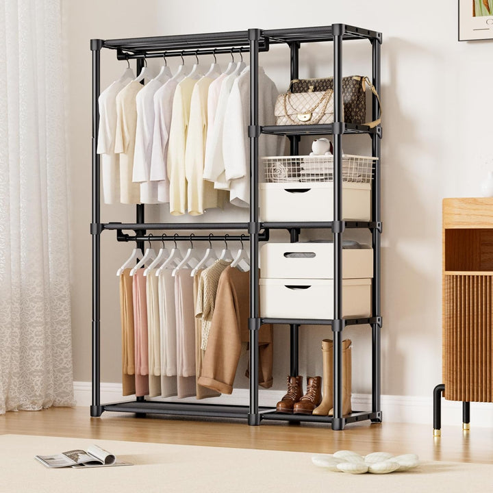 Mavivegue Kleiderschrank offen, Offen Kleiderschrank, 4 Stock Kleiderständer, Kleiderstange, Gardero