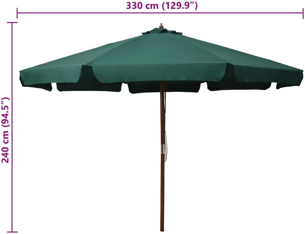 vidaXL Sonnenschirm mit Holzmast Marktschirm Gartenschirm Strandschirm Ampelschirm Balkonschirm Terr