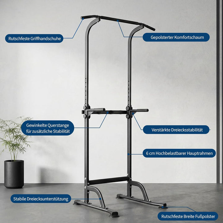 Zstar Power Tower Dip Station für Home Gym, verstellbare Klimmzugstange mit Dip Bars, Kraftstation f