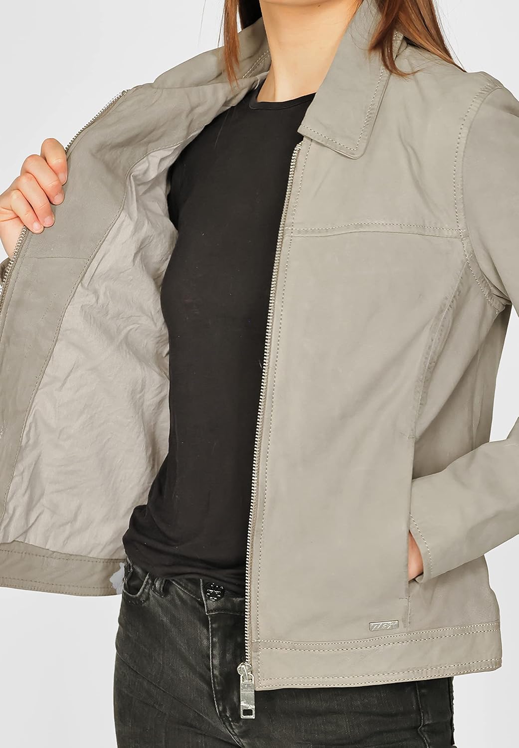 MAZE Damen Lederjacke 4202117 XL stone, XL stone