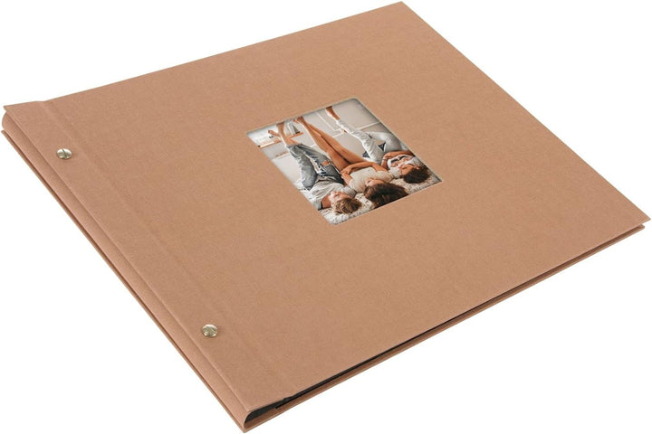 goldbuch 28 519 Schraubalbum Bella Vista Haselnuss, Fotobuch 39 x 31 x 2,5 cm, Foto Album 40 schwarz