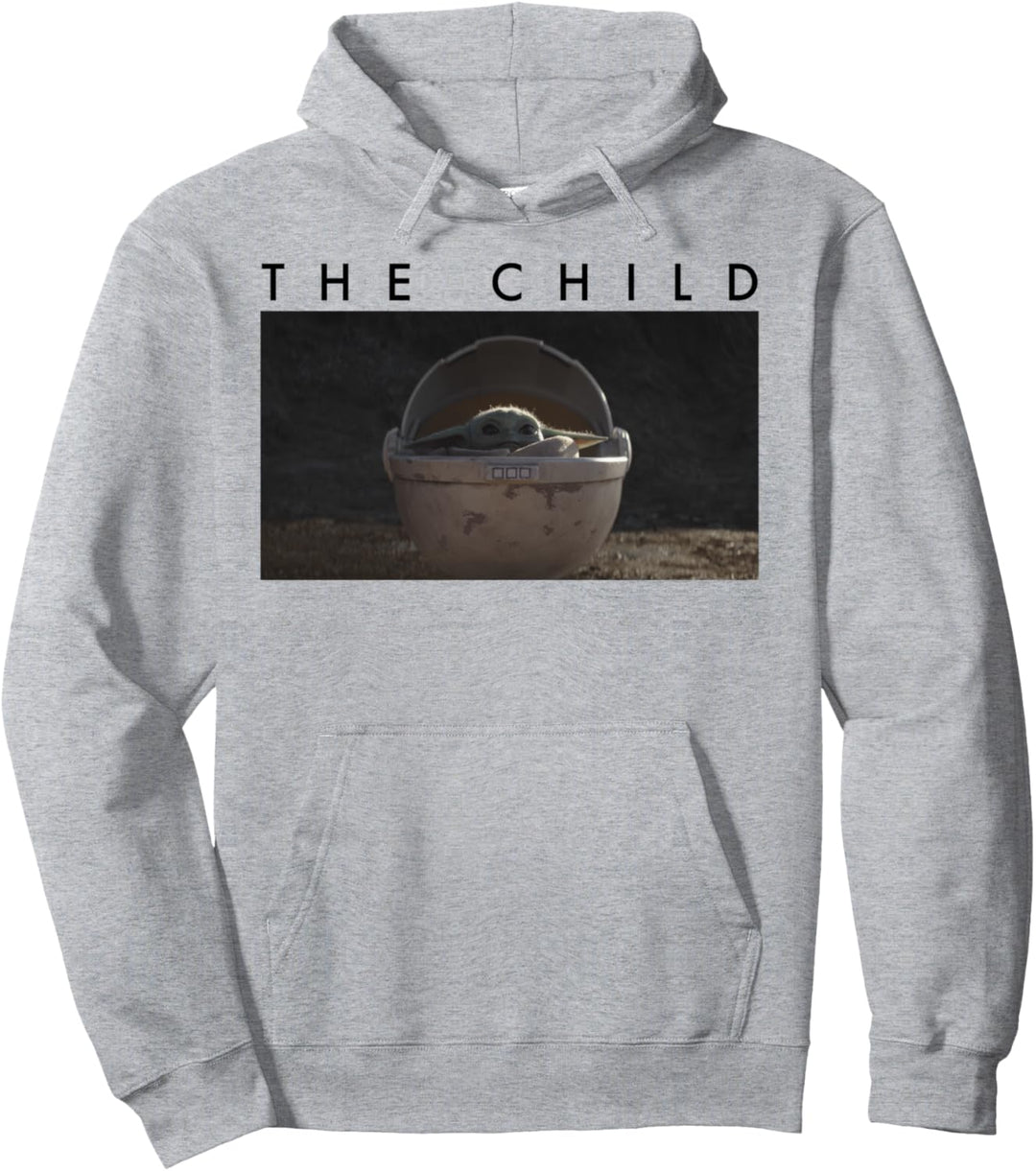 Star Wars The Mandalorian The Child Simple Text Frame Pullover Hoodie