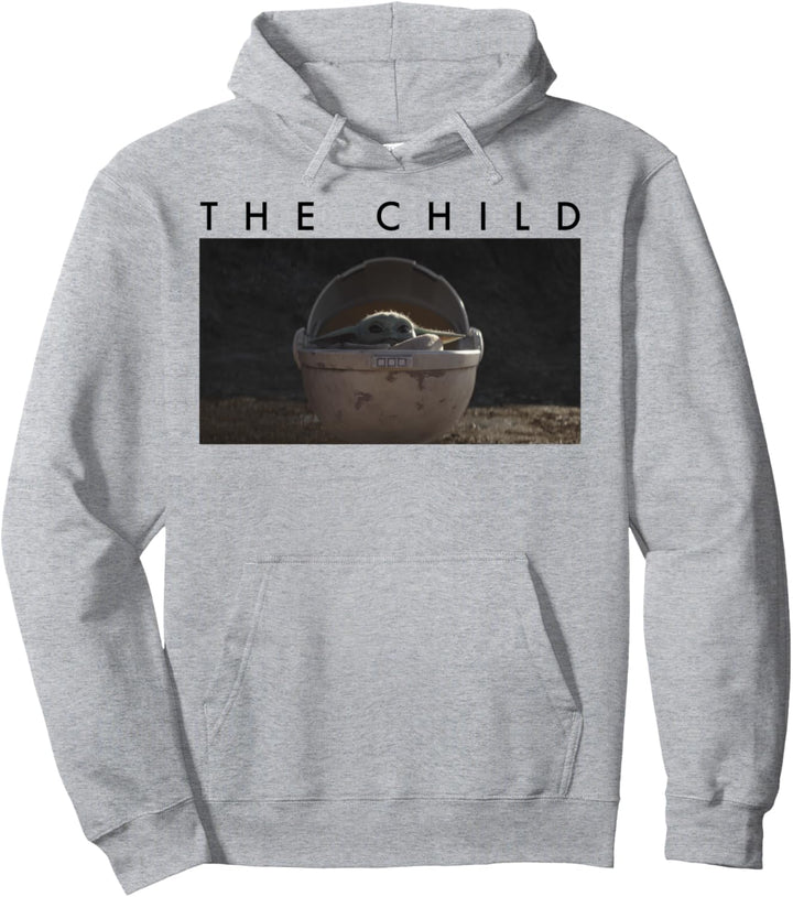 Star Wars The Mandalorian The Child Simple Text Frame Pullover Hoodie
