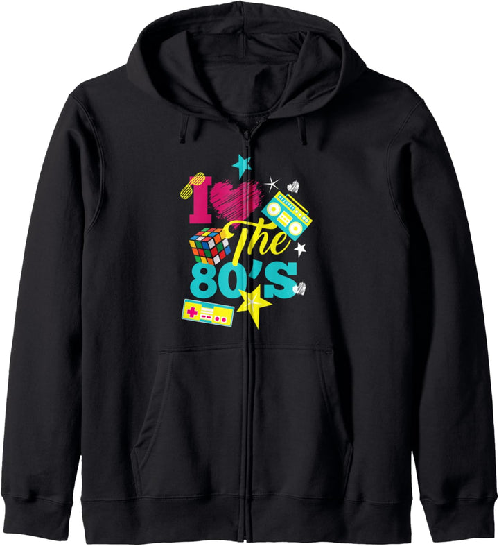 I Love The 80's Retro Style Generation X Apparel design Kapuzenjacke