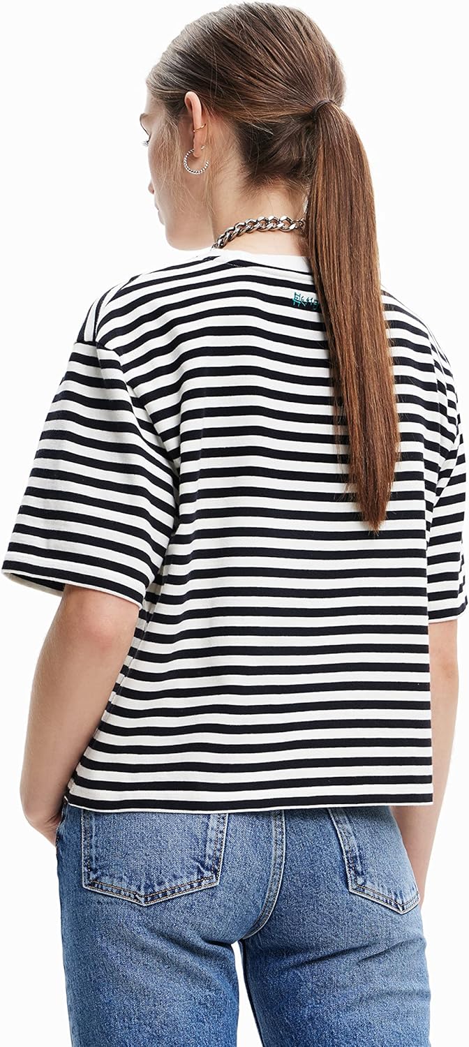 Desigual Damen T-Shirt XXL Schwarz, XXL Schwarz