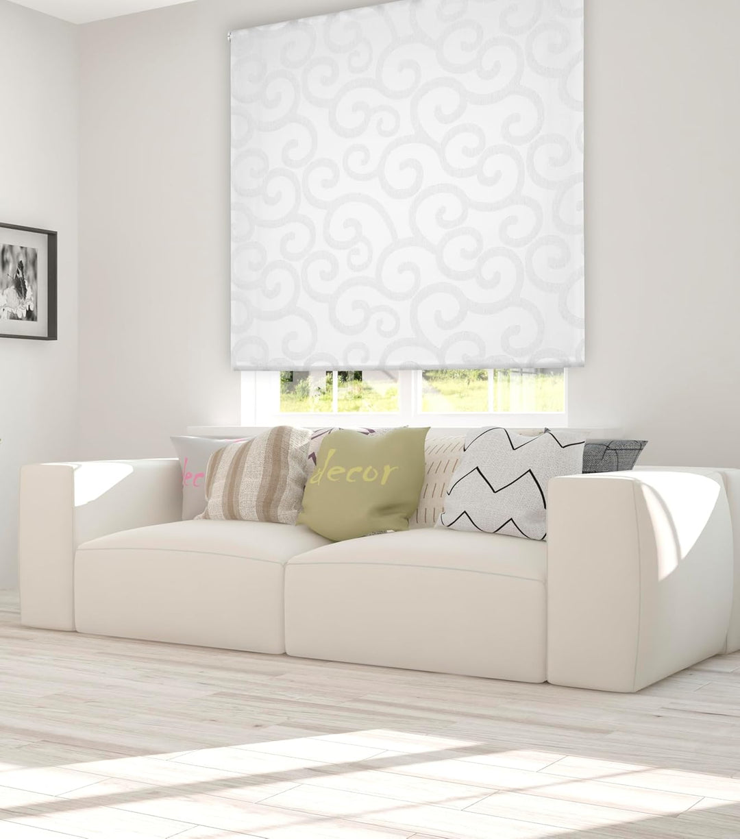 Estoralis - Ornella - Rollo Durchsichtiger, 130 x 250 cm, Farbe Weiss/Grau 130 x 250 cm Weiss/Grau,