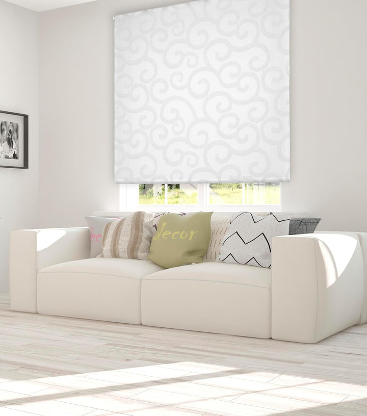 Estoralis - Ornella - Rollo Durchsichtiger, 130 x 250 cm, Farbe Weiss/Grau 130 x 250 cm Weiss/Grau,
