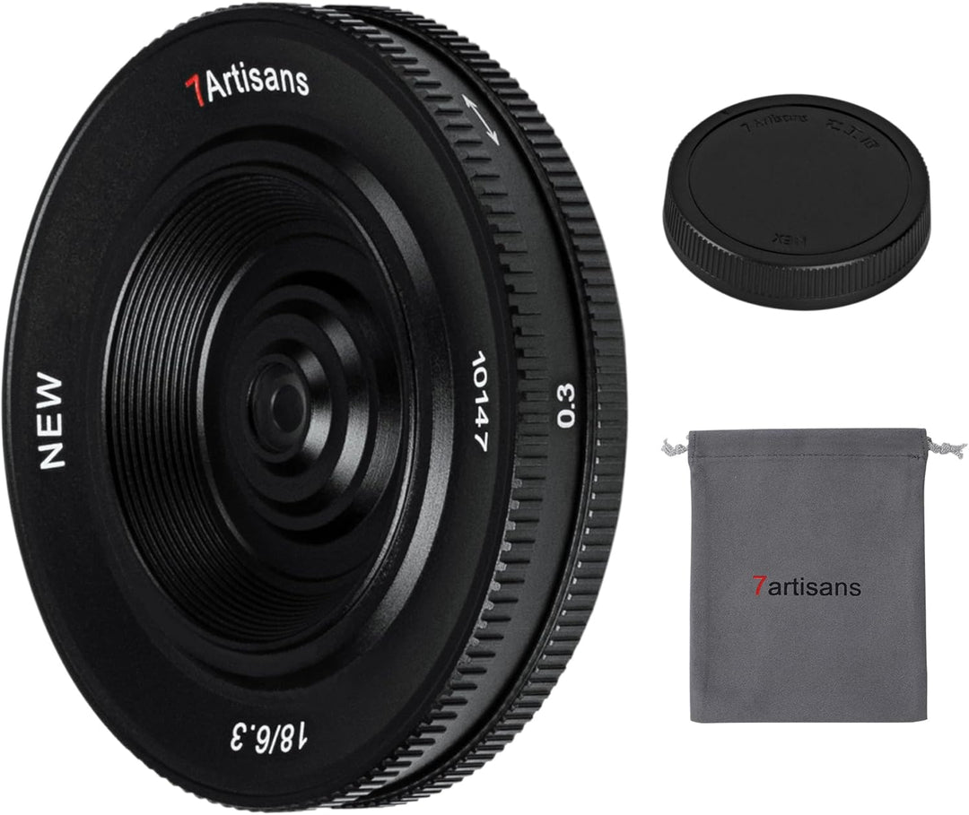 7artisans 18 mm F6.3 MFT M4/3 Objektiv, ultradünn, APS-C Prime Kompaktkamera, spiegellos, für Panaso