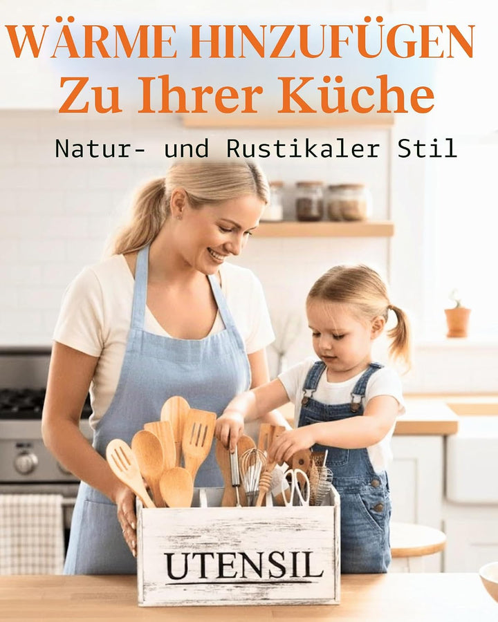 Küchenutensilienhalter, rustikal, gross, Holz, Küchenutensilien, Aufbewahrung von Kochutensilien, We