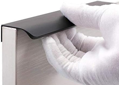 goldenwarm 5x 128mm Möbelgriffe Profilgriff Aluminium Schwarz Schrankgriffe Modernes Küchengriffe Ge