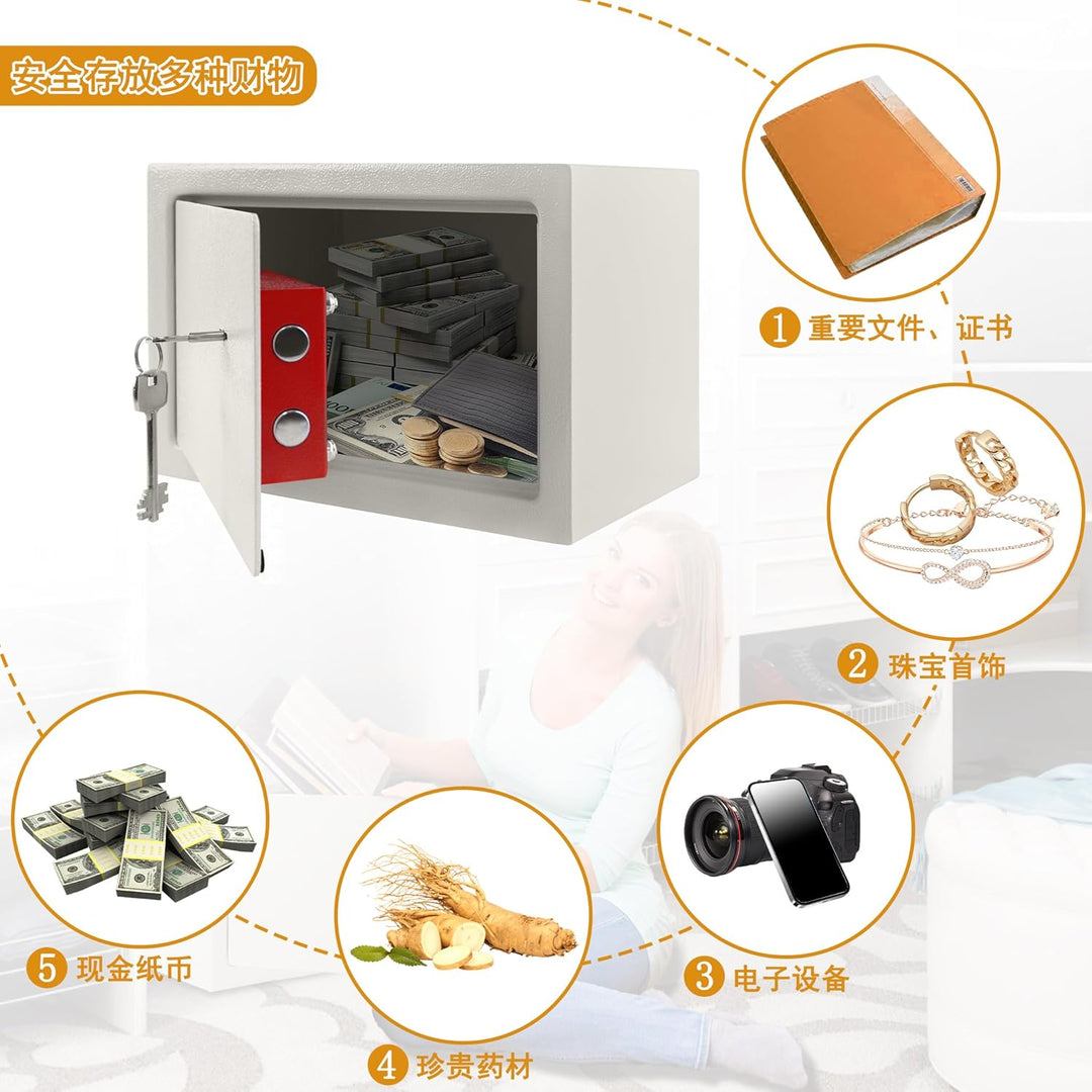Tresor Möbeltresor Safe Geldschrank mit Doppelbartschloss, Wandsafe Boden-Wandtresor aus Stahl inkl.