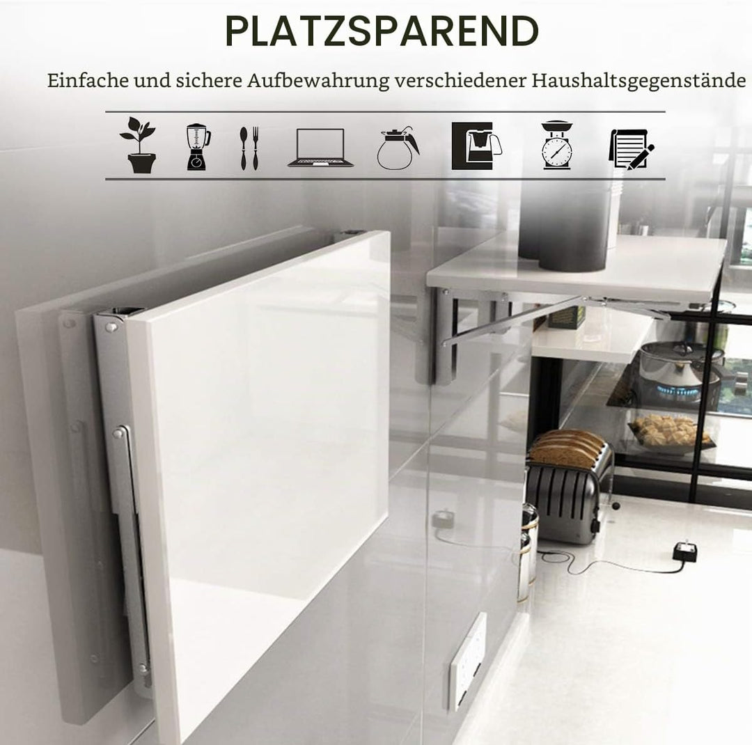 YUMORE Klappkonsole Schwerlast 450mm,Regalträger Klappbar Edelstahl Klappregalhalterungen Wand Tisch