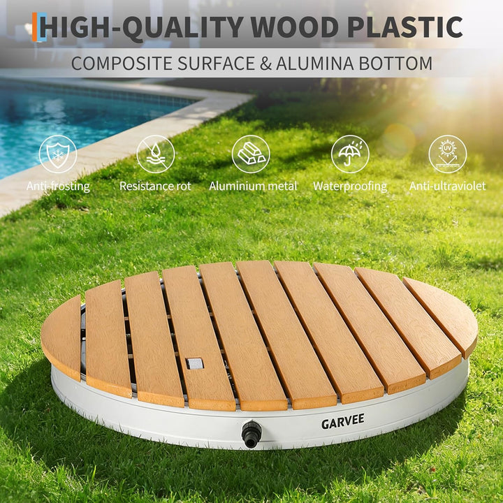 Gartendusche Aussendusche Bodendusche Outdoor, Mobile Bodendusche Campingdusche, Mit Fussrad,Rund Fo