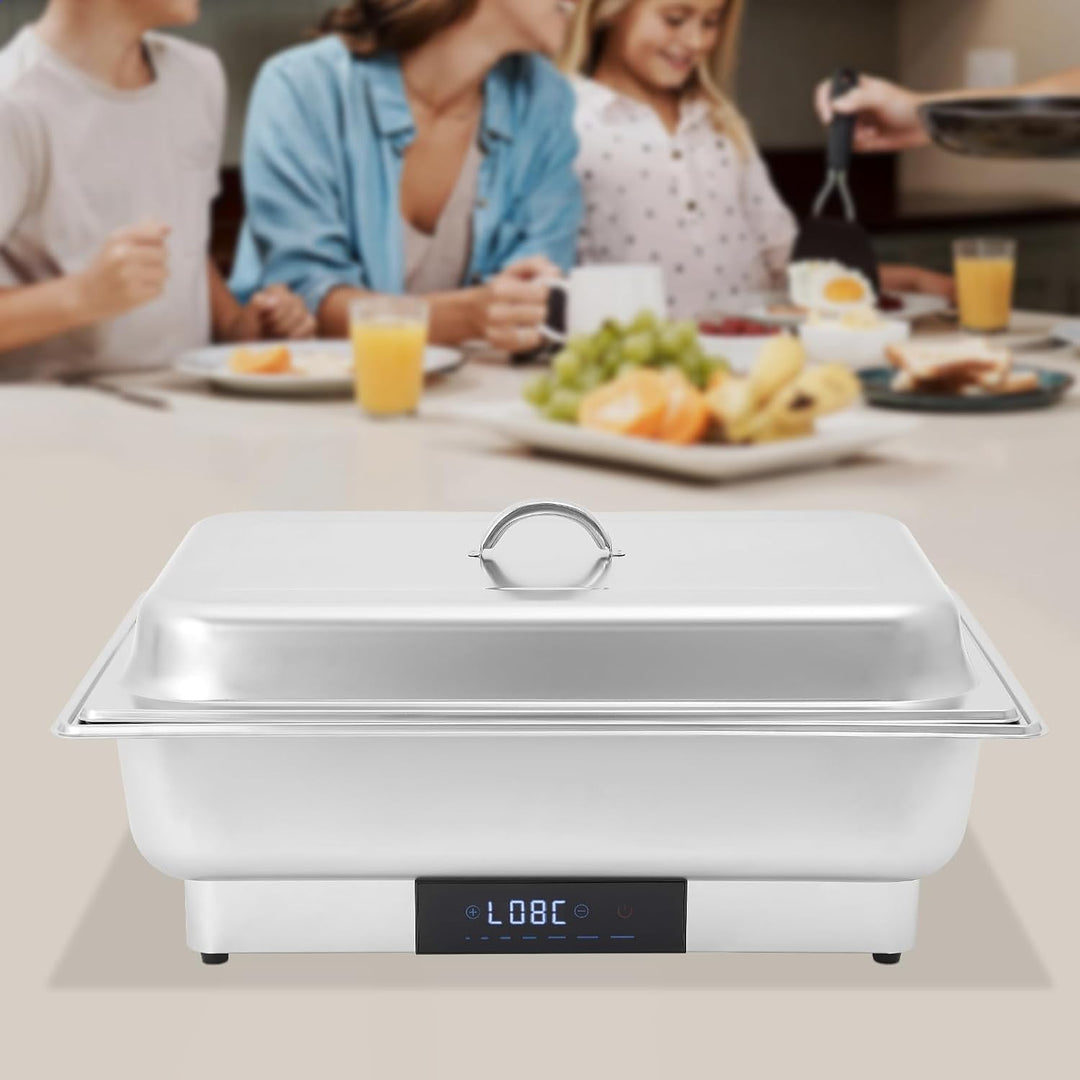 Elektrisches Buffetwärmer Speisenwärmer Chafing Dish Buffet Server Edelstahl Speisenwärmer mit Tempe