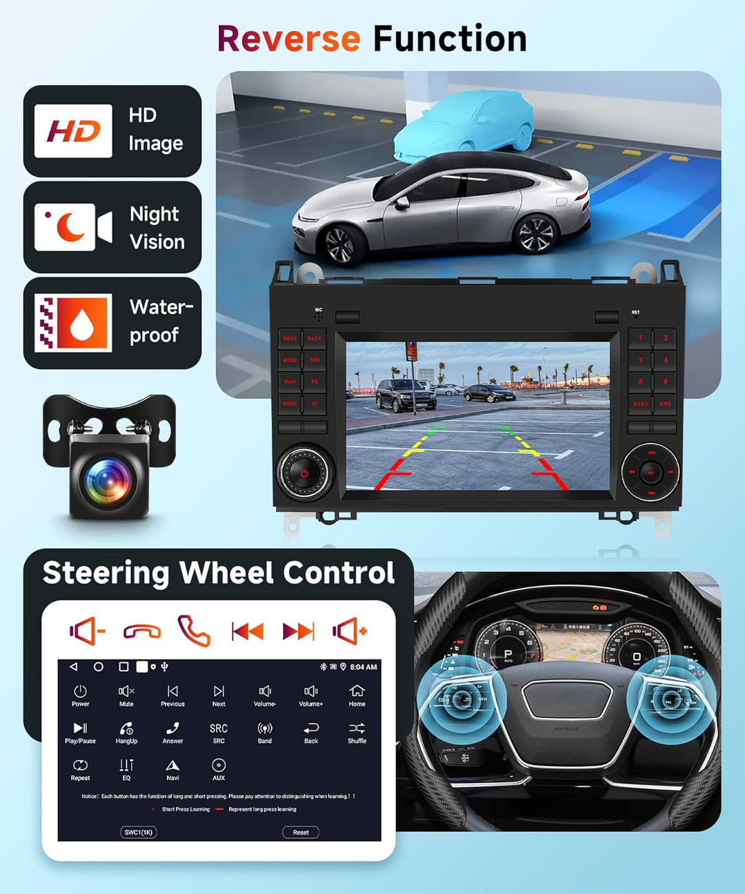 【2+64G】 Hodozzy Carplay Autoradio für Mercedes Benz B200 W169 W245 Viano,7 Zoll Touchscreen mit Andr