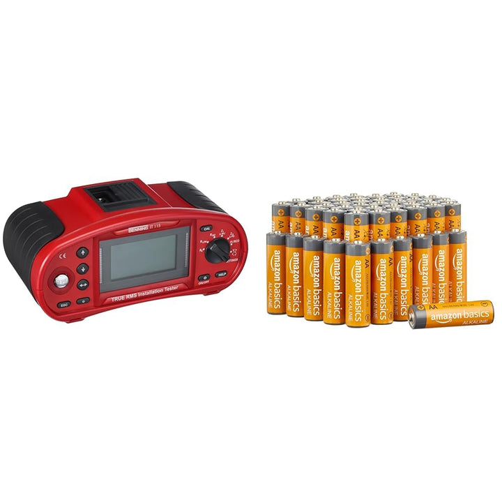 Benning IT 115. True RMS Installationsprüfgerät Bundle mit AA-Alkalibatterien 48 Stück, Bundle mit A