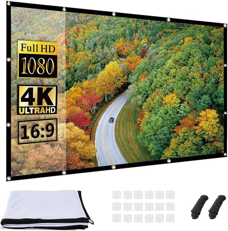 OWill Beamerleinwand 16:9 HD faltbar für Heimkino Indoor Outdoor (120 Zoll), 120 Zoll