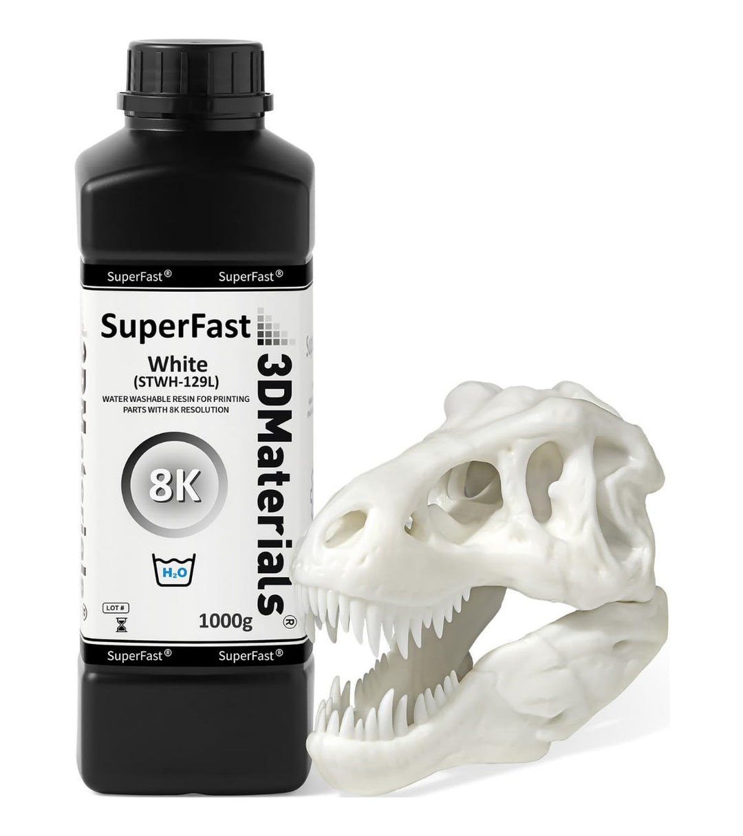 SuperFast 8K 1000g Weiss 22um Auflösung Wasserabwaschbares Harz, 0,5 Sek. Druck (50 um), hergestellt