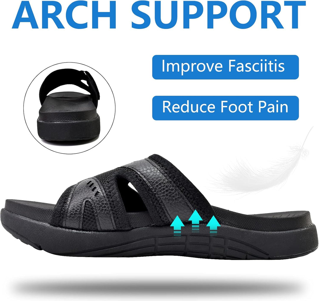 COFACE Herren Sport Recovery Sandalen Plantar Fasciitis weiche Polsterung leichtes Gewicht Bogen Unt